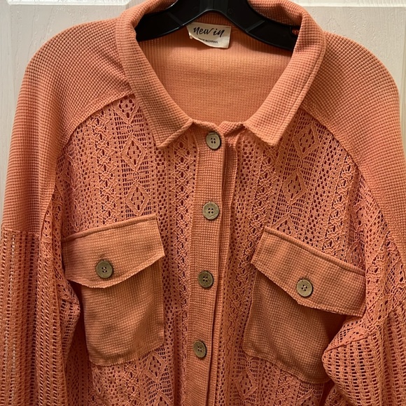 By New In - Beautiful lace Shacket button down - Picture 3 of 4